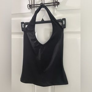 Black V-neck Halter
